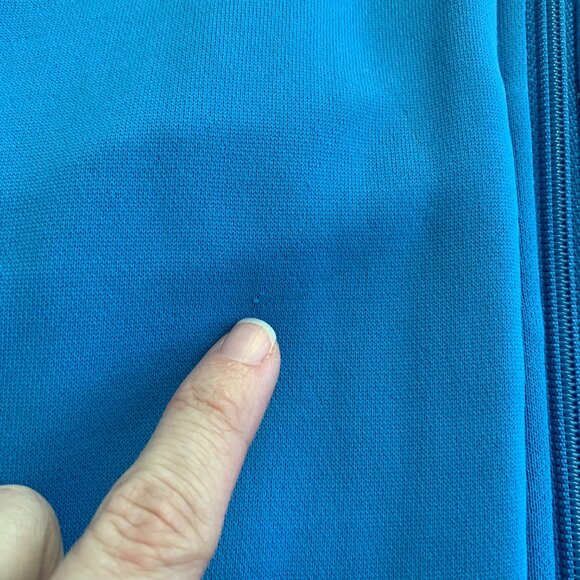 Adidas Blue Black Stripe Light Weight Zip Up Track Jacket, Size XL - Picture 8 of 10